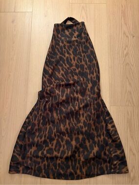 Aritzia TEN Leopard Print Slip Dress in Brown and Black